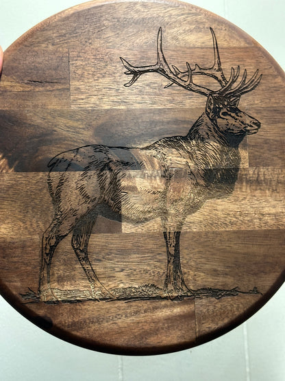 Elk Engraved with a Dark Oak Stain